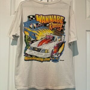 Wanna Be Racing White and multicolored t-shirt